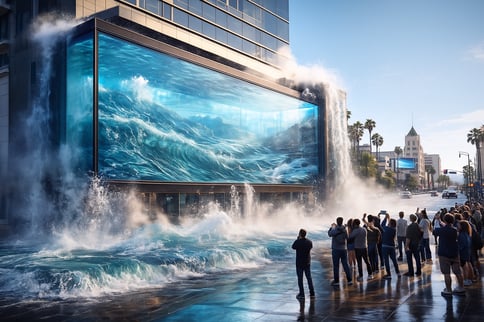 【2025年最狂DOOH】Disney+がハリウッドに“本物の水”を降らせた—Percy Jackson没入型ビルボードの衝撃