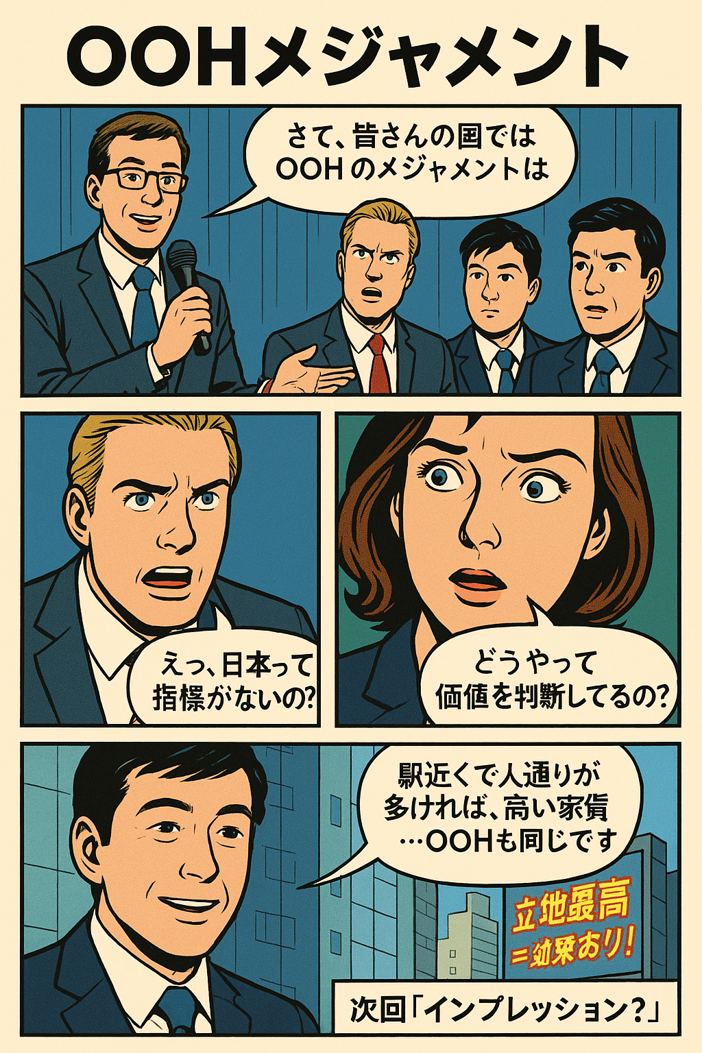 ChatGPTでOOH広告あるあるを4コマ漫画にしてみた
